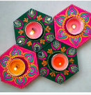 WOODEN HANDPAINTED TEA LIGHT