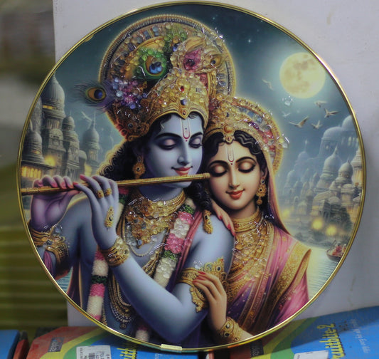 KRISHNA RADHA WALL HANGING WITH CRYSTALS